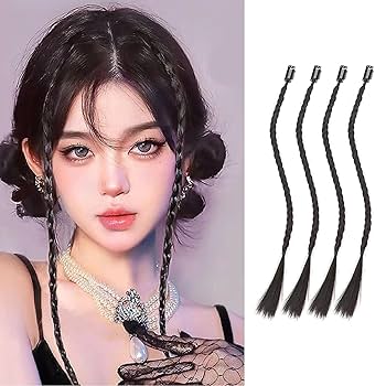 編み込みエクステ 束毛 ヘアアクセサリー Amazon.co.jp: Doyime ヘアエクステ 三つ編み ウィッグ (4本